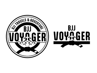 BJJ Voyager Logo air travel bjj camp illustration jiu jitsu logo typography