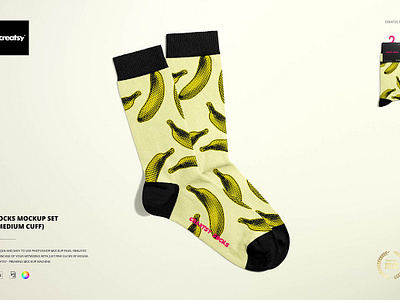 Socks Mockup Set (medium cuff) creatsy design mock up mock ups mockup smart object template templates