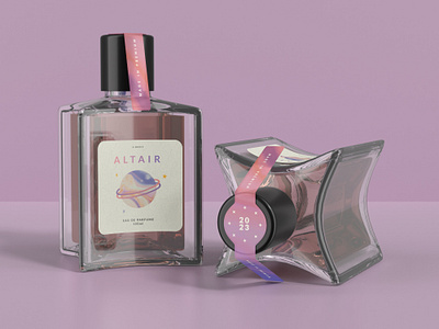 Altair Parfume produck design and 3D rendering 3d 3dmouckups branding design graphic design illustration label labeldesign logo product