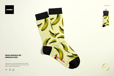 Socks Mockup Set (medium cuff) creatsy design mock up mockup mockups smart object socks mockup set templates