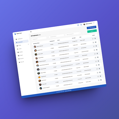 HRMS Portal- Employees List design ui ux