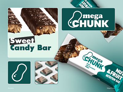 🥜 MEGA CNUNK adobe illustrator branding candy logo logo design nuts snack