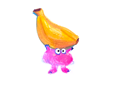 Banana? banana branding clean create cute design dribbble illustration light pink popular top