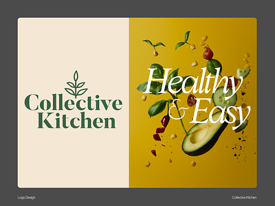 Collective Kitchen 🥑 adobe illustrator branding eco logo graphic design green logo healthy logo kitchen logo logo design vegan logo