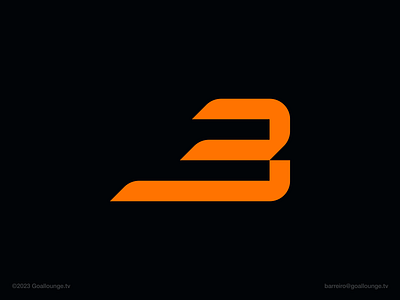 CB — Logomark © branding claudio barreiro design football football number goallounge tv illustration letter b letter c logo logomark number 3 orange personal brand product design typography