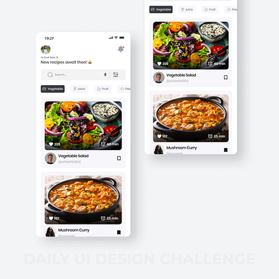 Recipe Sharing App cooking app cooking app ui dailyui design figma mobile interface cooking app recipe app recipe app ui recipe sharing app ui recipe sharing mobile app ui uidesigner uiux ux