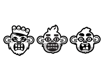 Sticker designs. adobe illustrator chinpanzie design gorilla graphic design illustration monkey siminan vector
