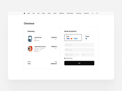 Apple Checkout apple bag checkout dailyui desktop paiment panier payment shop summary ui ui design webdesign