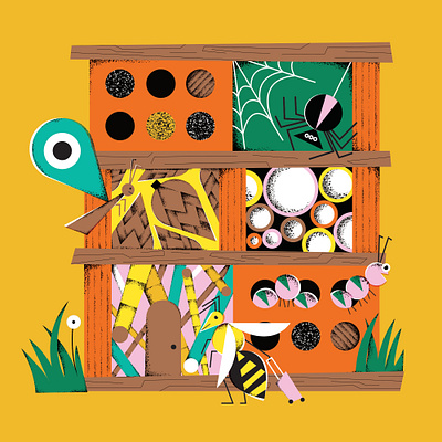 The 'Bug-ingham Palace' animals bees bug green illustration kids nature scouts spider sustainaibility