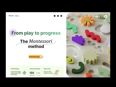 Montessori app - Web concept app art direction branding design product design ui uiux web web design