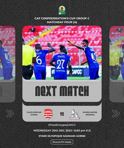 Rivers United CAF match day 4 designs branding club branding flyer design graphic design sports design sports posters