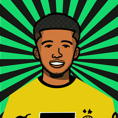 Jadon Sancho back at BVB 2d bundesliga bvb cartoon design flat football icon illustration ipad minimal motion graphics procreate soccer