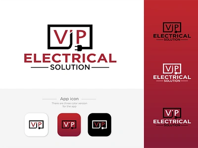 VIP Electrical Solution Logo | Wire Logo | DesignoFly brand identity cable logo design designofly electrical solution logo energy logo energy solution logo ksajay lettermark lettermark logo logo design logo design service modern text logo red logo design textbased logo vip electrical vip electrical solution vip logo wire logo wordmark logo