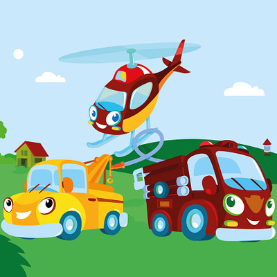 Fun vehicles for Children's Book cartoon cartoon character character design childrens book childrens illustration illustration vector