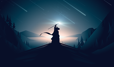 ✨Shooting Stars character game human illustration landscape magic power shootingstar vector wizard