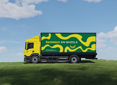 Banana Land- Company Truck banana branding fun mockup truck