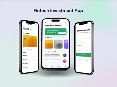Fintech investment App fintech investment app ui