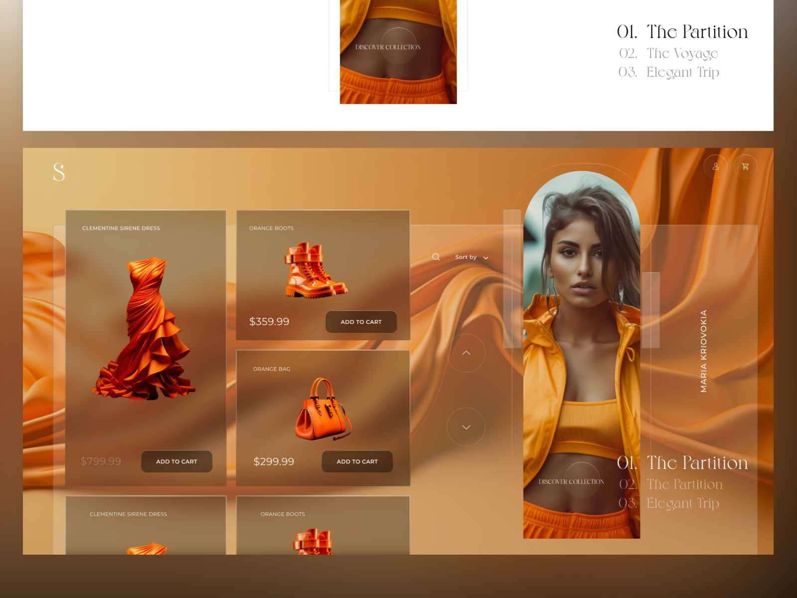 Fashion UI animation boutique design ecommerce fashion interaction luxury minimal model photo store ui web