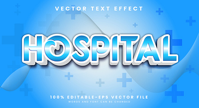 Hospital 3d editable text style Template 3d text effect clean clinic discipline disease doctor emergency graphic design health care hospital text humanity illustration medical medicine text nurse pandemic patient pharmacy physical vector text mockup