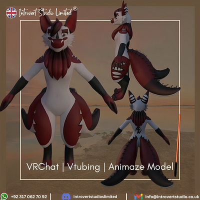 VRChat | Vtubing | Animaze Model 3d animation animaze avatar branding graphic design logo motion graphics rig ui vrchat vrchat avatar vtuber vtubing