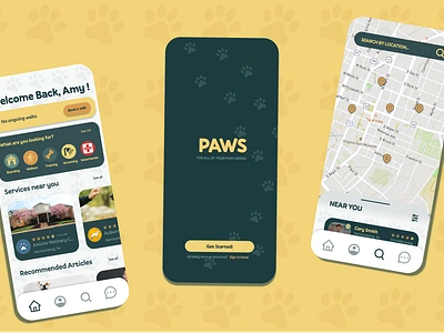 PAWS–a dog walking app case study app design ui ux