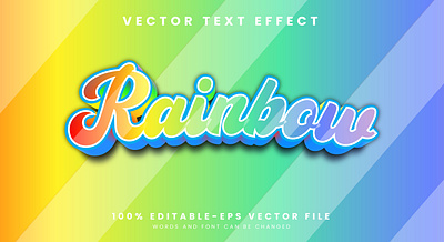 Rainbow 3d editable text style Template 3d text effect color sheme fairy fantasy futuristic graphic design happy place holiday kids font play font rainbow colors rainbow day rainbow showcase rainy season skyfall spectrum unicorn vector text mockup waterfall wonder