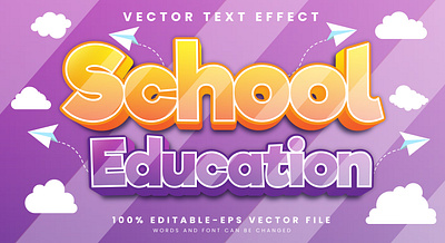 School Education 3d editable text style Template 3d text effect back to school child education color font early childhood elementary school empowering students essential skills graduation graphic design home school home work illustration kids font lesson school education strong foundations typography design university vector text mockup