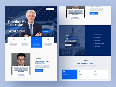 Political Party Landing Page campaign digital campaign election government homepage landing page leadership party politic political politics president ui uiux web design