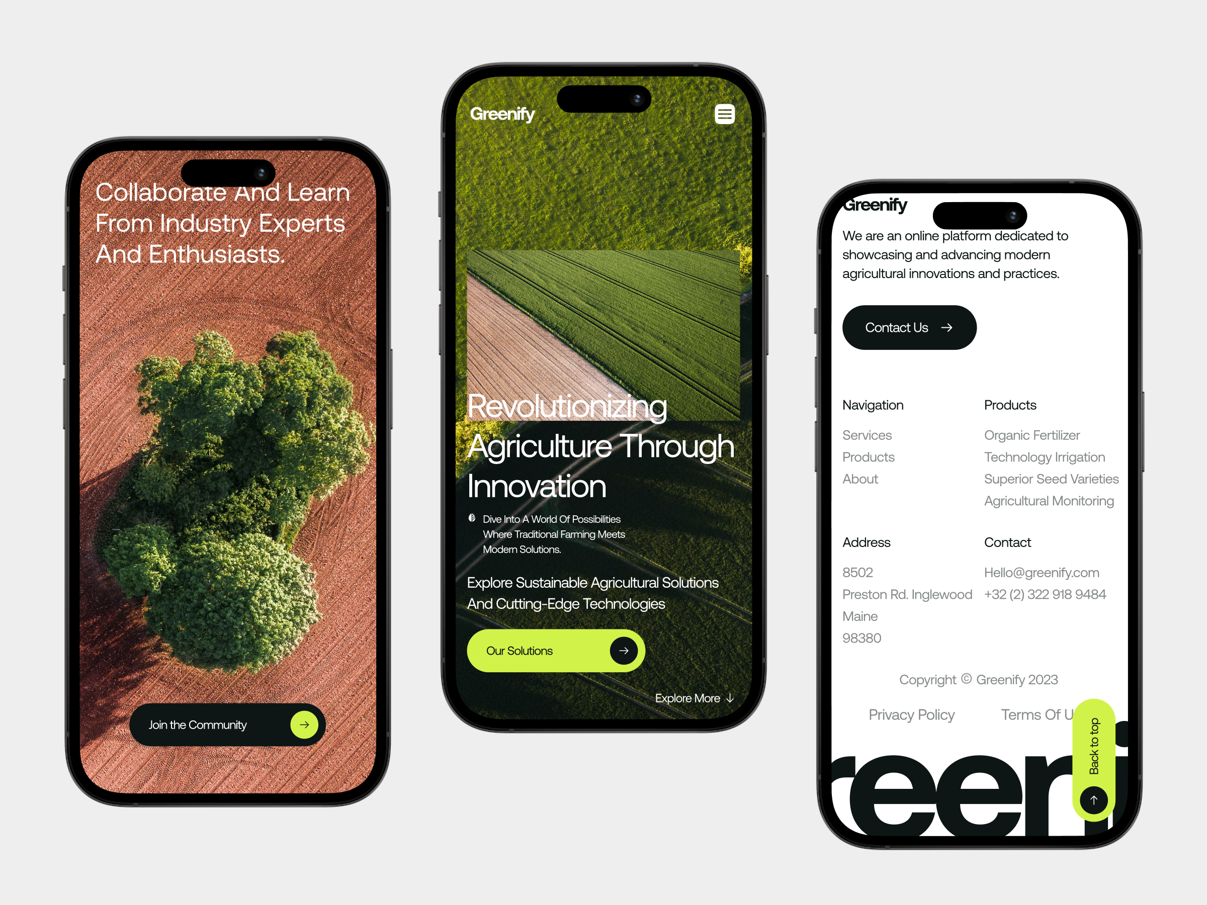 Greenify - Responsive Website Agriculture agriculture app design farming fresh graphic design landing page logo minimal minimalist mobile modern responsive stylish ui ui ux ui visual design ux web design website