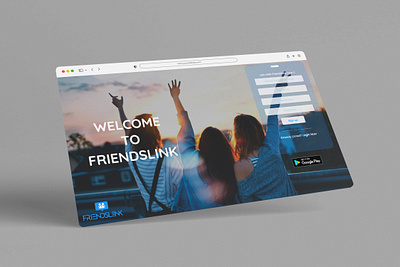 Friendslink Sign Up Page Web UI Design clean design landing page minimalistic design ui user experience user interface ux web ui design website design
