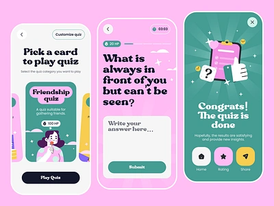 Quiz App Exploration android app branding clean colors design exploration graphic design illustration ios mobile pastel quiz responsive typography ui ux