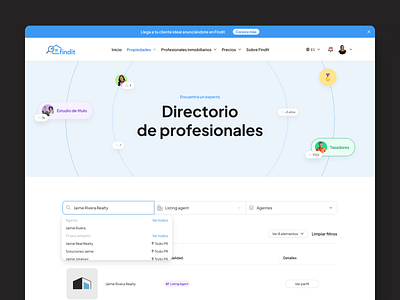 Professional Directory - Real Estate - Landing page product design real estate ui ux web design