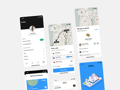 Booking Ride and Delivery App app design bike booking card deliver destination maps ride uber ui design