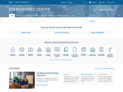 State of Connecticut Jobs Resource Center interactiondesign