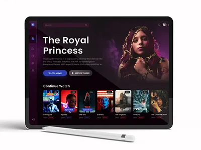 Movie Streaming Dashboard cinema dashboard figma graphic design modern movie streaming subscription ui