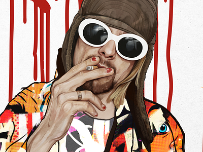 Kurt Cobain - Nirvana branding design digital art graphic design grunge illustra illustration logo painting portrait