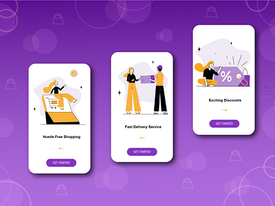 Splash Screens Illustrations adobe illustrator app design digital illustration flat illustration flat style illustration loading screens minimalistic design shopping shopping app simple design splash screens ui ui design vector illustration