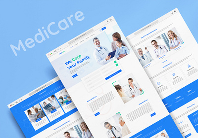 MediCare Hospital Landing Page Design clean design clinnic disese doctor health hospital landing page medicine minimalistic design online hospital patient treatment ui user experience user interface