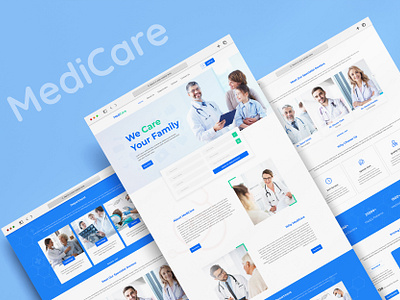 MediCare Hospital Landing Page Design clean design clinnic disese doctor health hospital landing page medicine minimalistic design online hospital patient treatment ui user experience user interface