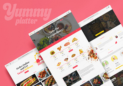 Yummy Platter Restaurant Web UI Design burger chicken fry clean design delicious design fast food food fry grill landing page minimalistic design online delivery online food online resturant resturant ui user experience user interface yummy