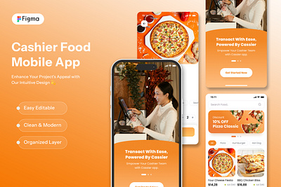 Cashier Food Mobile App cafe cashier culinary delivery fast food figma food graphic design modern money tracking ui