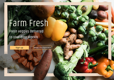 Daily UI 003 daily ui daily ui 3 farm food delivery graphic design landing page ui vegetable delivery vegetables veggie web webpage