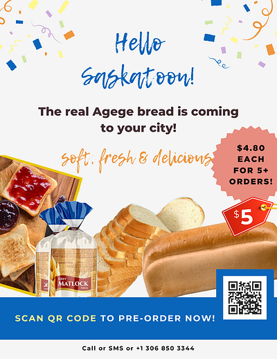 Marketing flyer for a bread business branding marketing ui