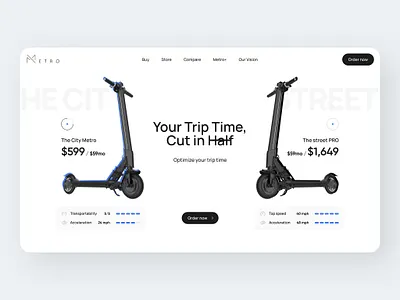 Clean UI/UX Interface for E-Scooter Website branding graphic design interactive design logo ui
