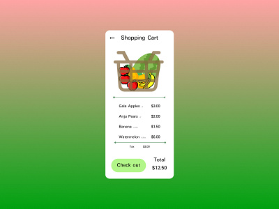 Daily UI Challenge #058 Shopping cart 058 3d adobe xd animation branding buisness commerce daily 100 daily challenge daily ui day 58 figma fruits graphic design illustrator logo motion graphics shopping shopping cart ui