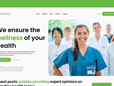Health Care Website Design Home Page figma health care website logo product design ux design web design