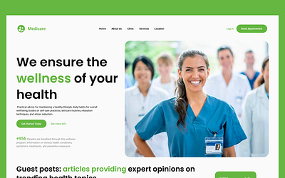 Health Care Website Design Home Page figma health care website logo product design ux design web design