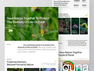 Flouna - Flora Fauna Company Profile agency animal clean company profile design fauna flora florafauna green homepage landing page minimalist natural plant ui ui design uiux web design website company profile website design