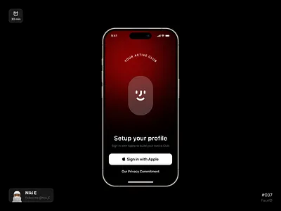 FaceID. DYUI #6 apple apple app design black daily ui design app design apple face app faceid faceid design ios app ios design red ui ui design ux ux design