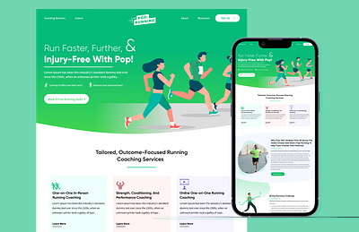 Website for Run Faster, Further, & Injury-Free With Pop! design figma graphic design ui uiux web website website design